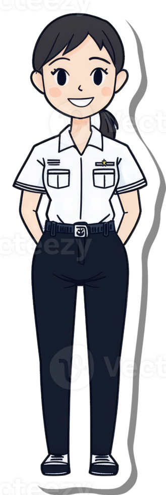 A Cartoon Illustration Of A Female In Uniform png