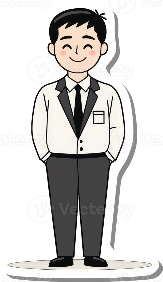 Happy Man Wearing A Smart White Suit png