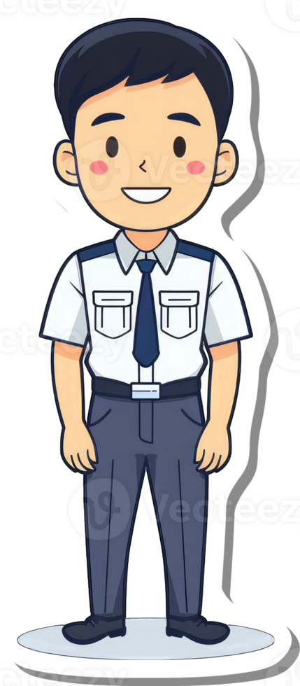 A Cartoon Illustration Of A Smiling Male In Uniform png