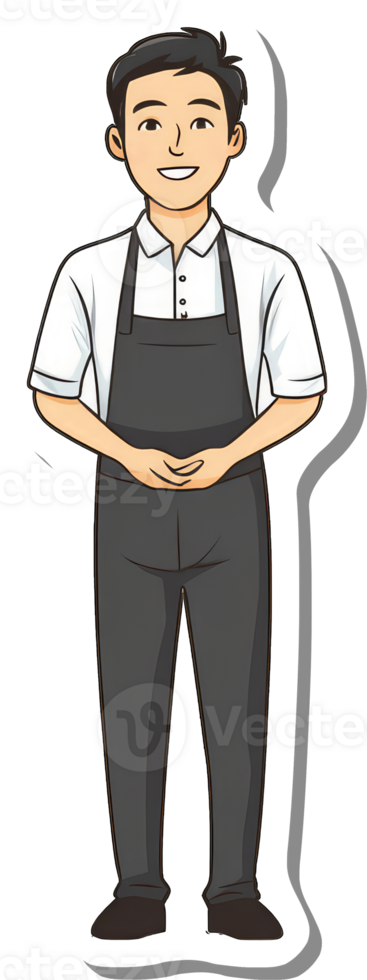 A Smiling Man Wearing A White Shirt And Apron png