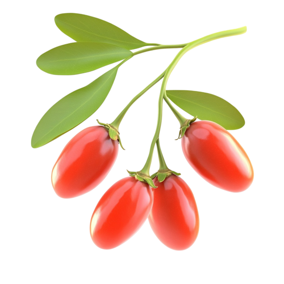 Goji Berries on a Branch with Leaves png
