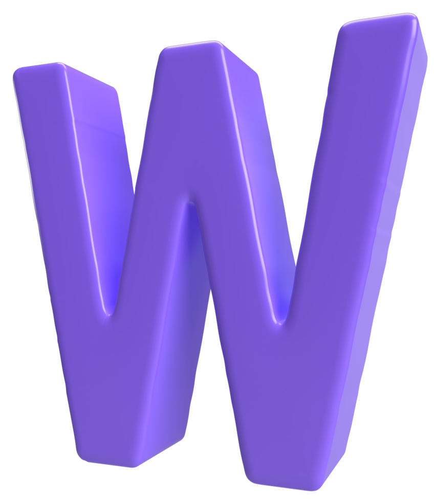 3D letter W png