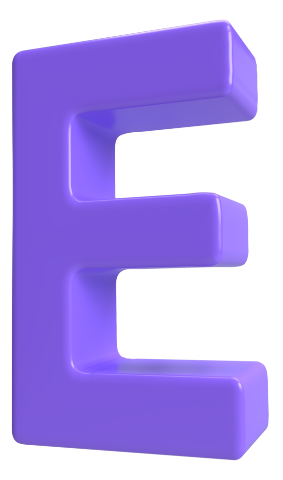 3D letter E png