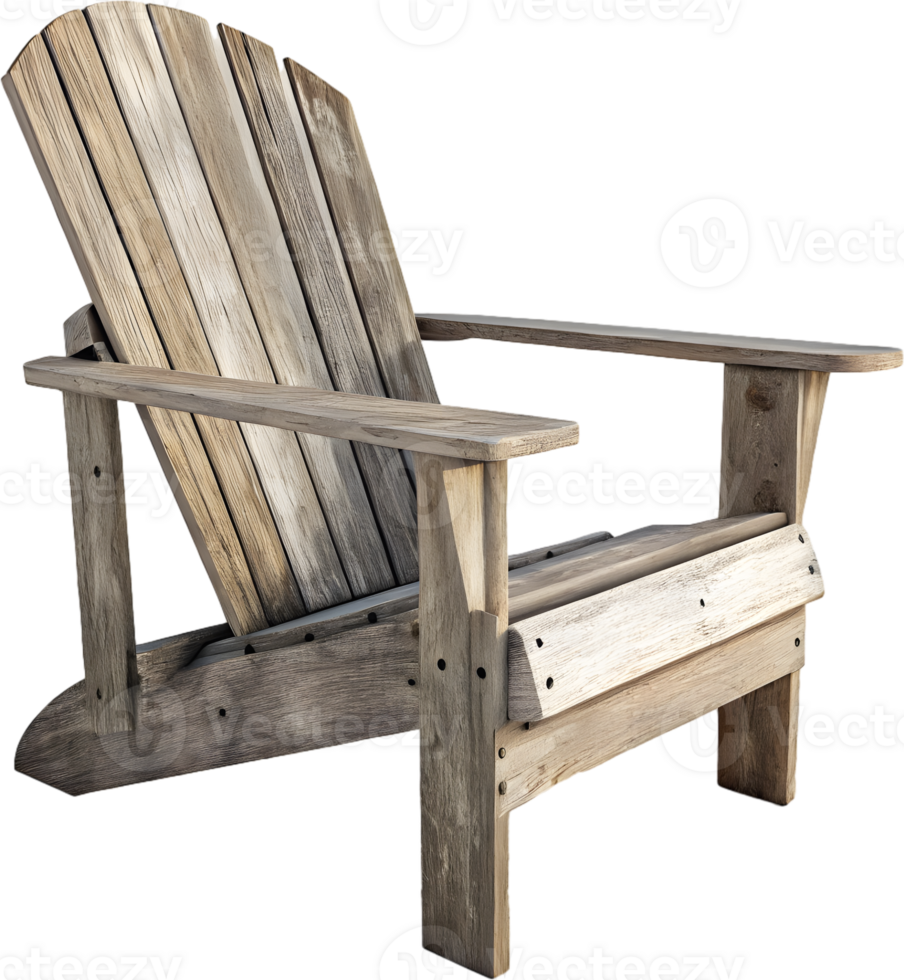 Rustic Wooden Adirondack Chair Design png