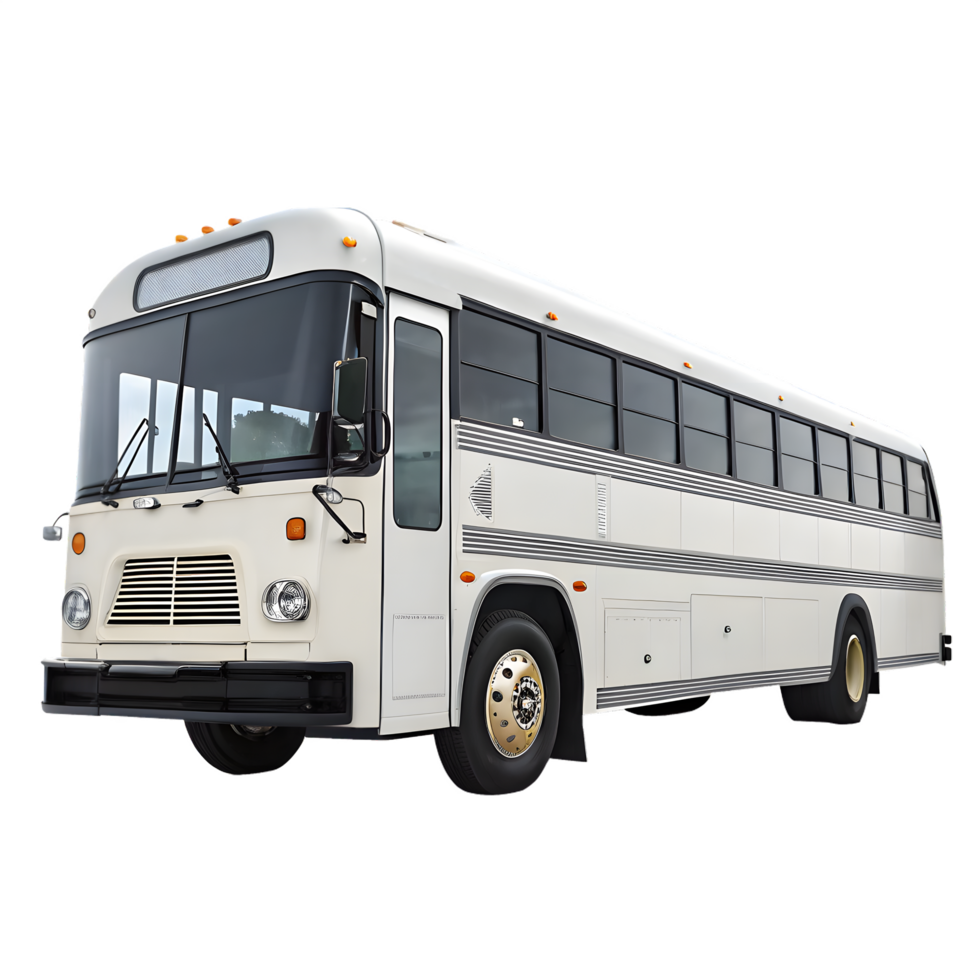 Modern white bus on a transparent background png