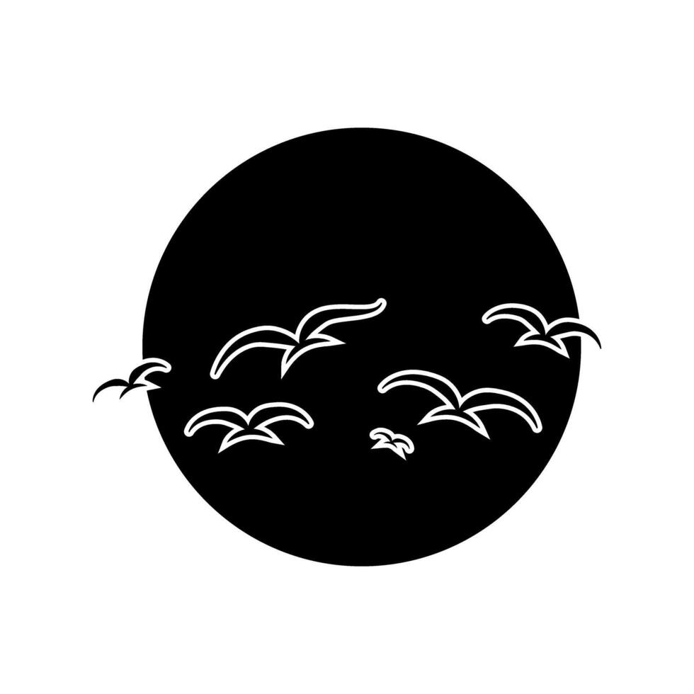 silhouette of seagulls flying isolated icon illustration design vector