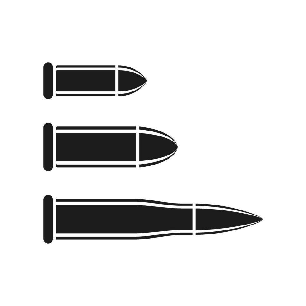 Cartridges icon set collection in flat style. Bullet ammunition symbol illustration on isolated background. Ammo sign business concept. vector