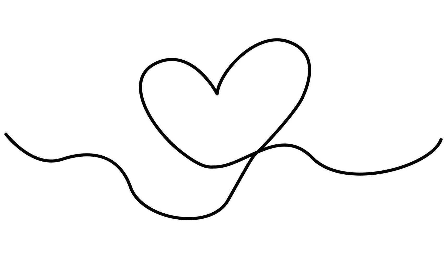 heart Continuous one line seamless line art drawing vector
