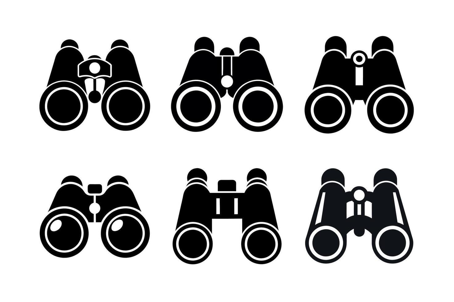 Simple Black Binoculars Icon on a white background vector