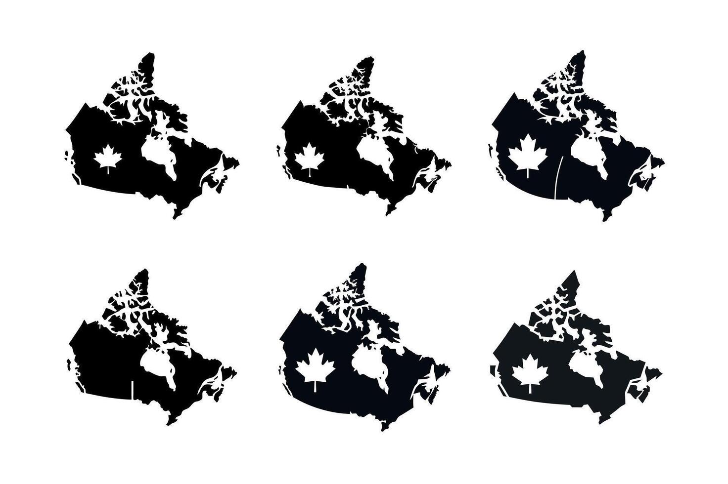 canada map silouette icon design vector