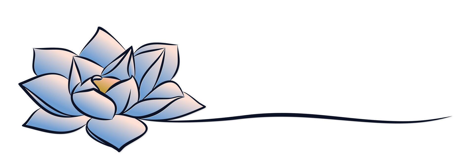 A symbol of blue lotus flower. vector