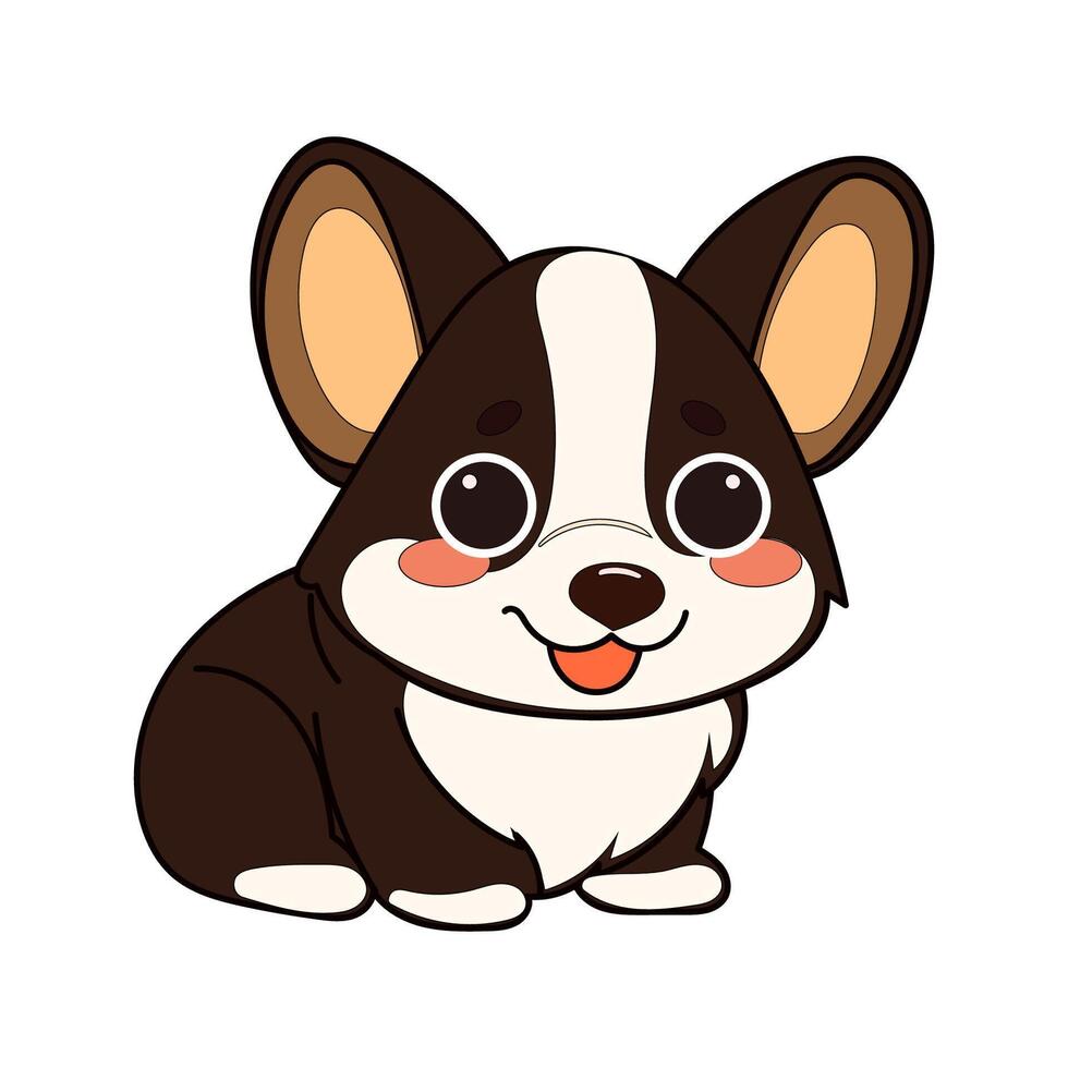 Kawaii Funny Corgi Dog Puppy Character Icon. Childish Decoration Symbol vector