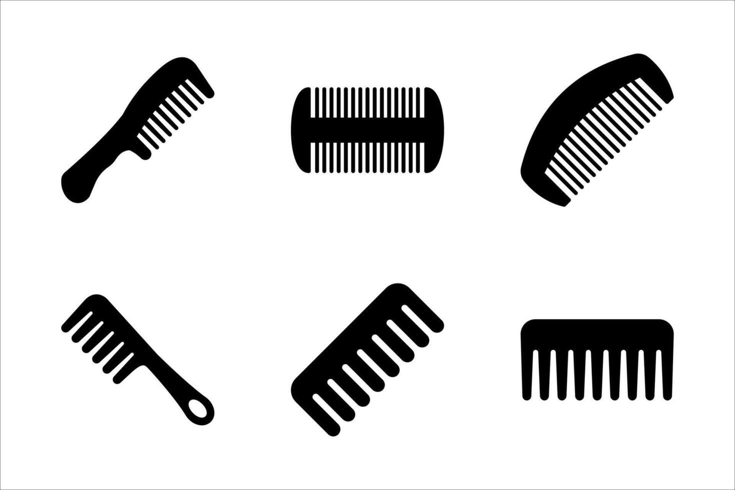 set hair comb vector