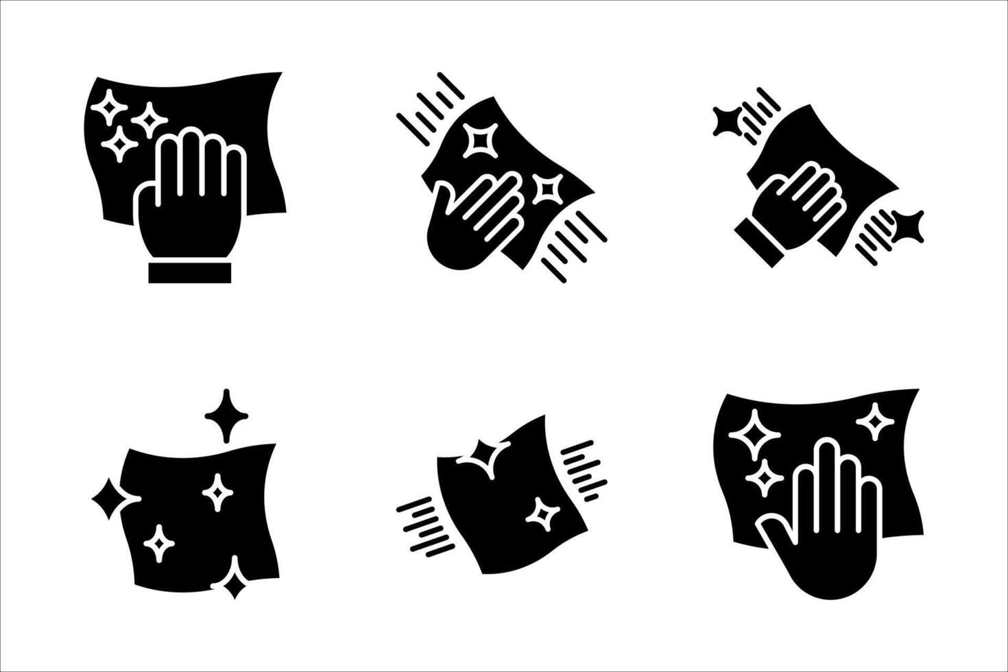 Cleaning cloth line icons vector