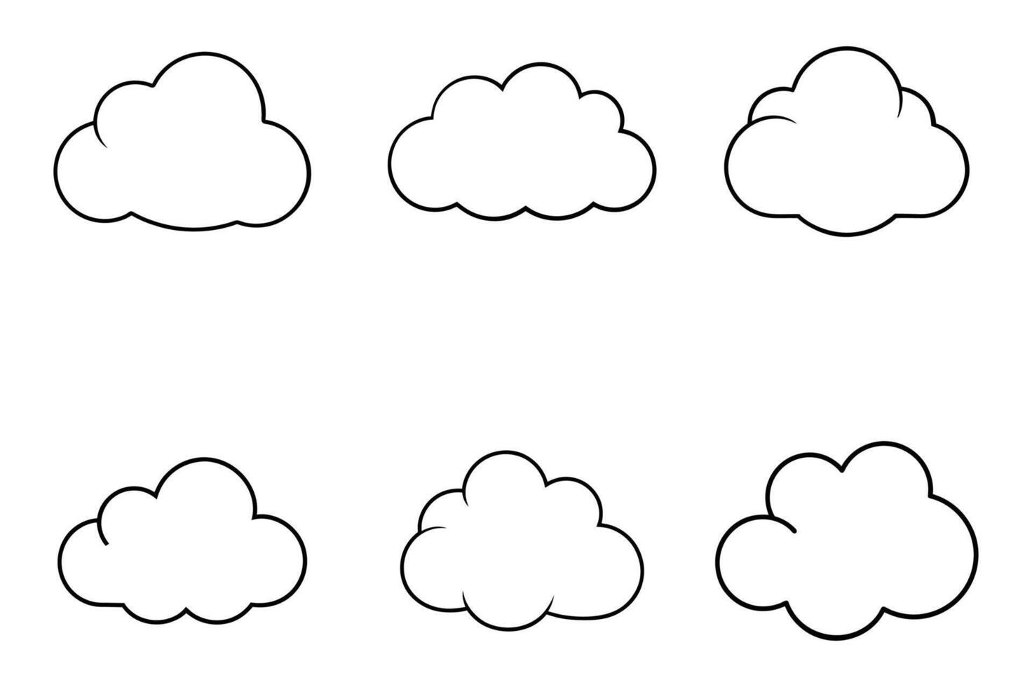 Simple Cloud Icons Set for Weather or Technology Applications vector