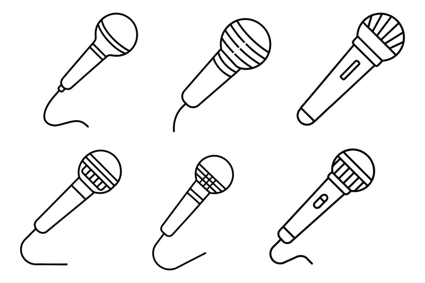 Line Art Microscope Icons vector