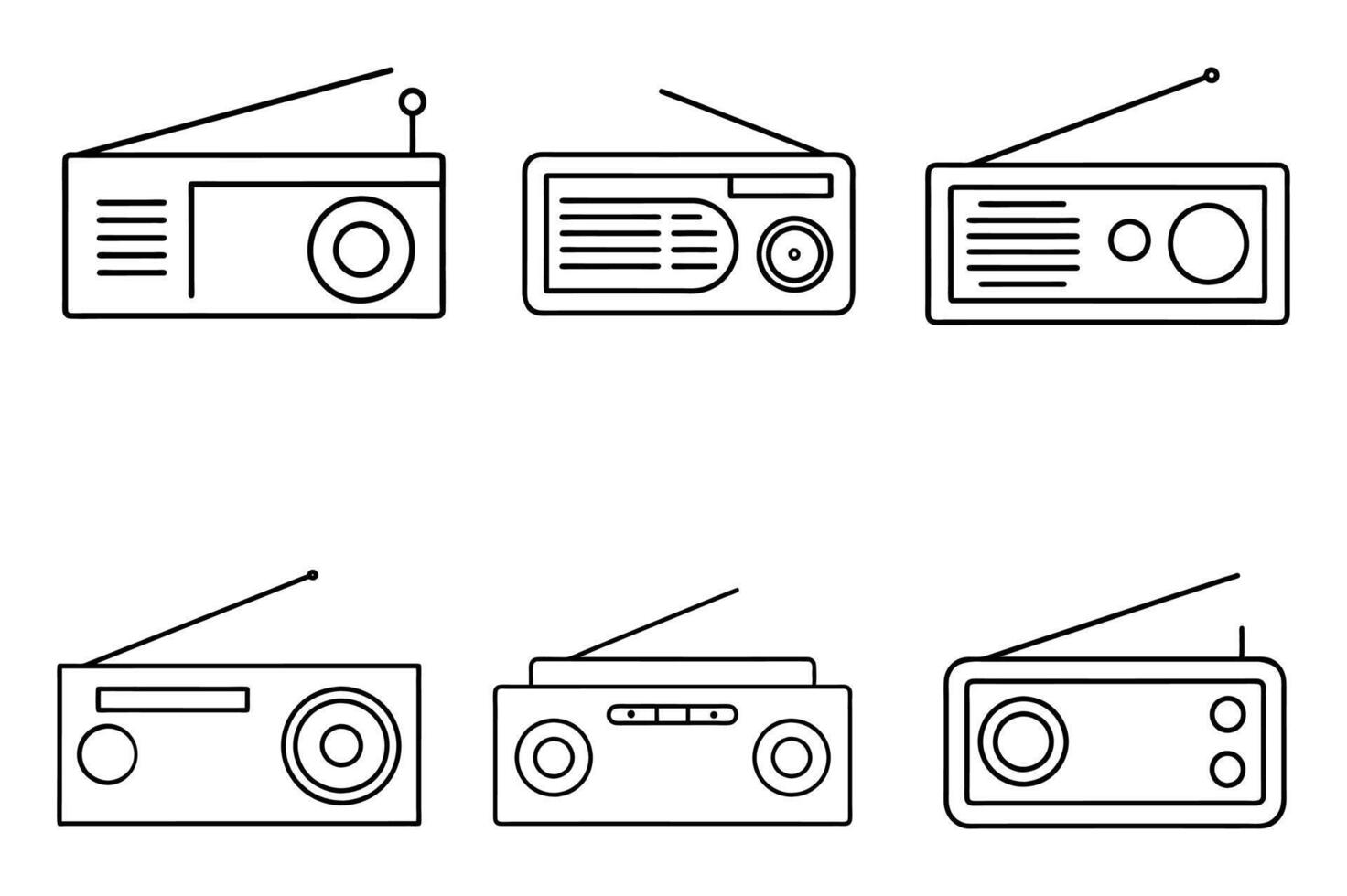 Outline Vintage Radio Designs vector