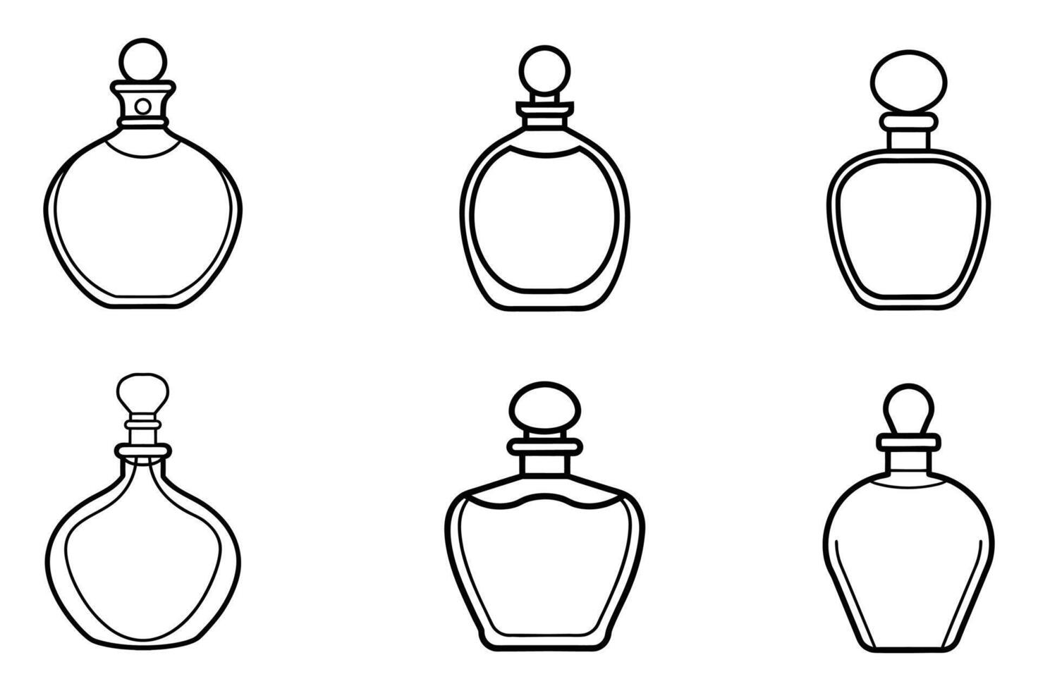 A Illustrations of Elegant Perfume Bottles vector