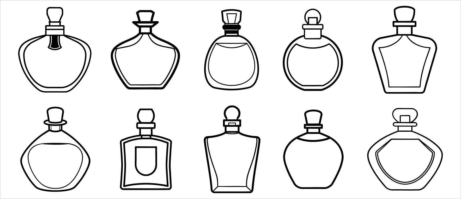 Illustrations of Elegant Perfume Bottles vector