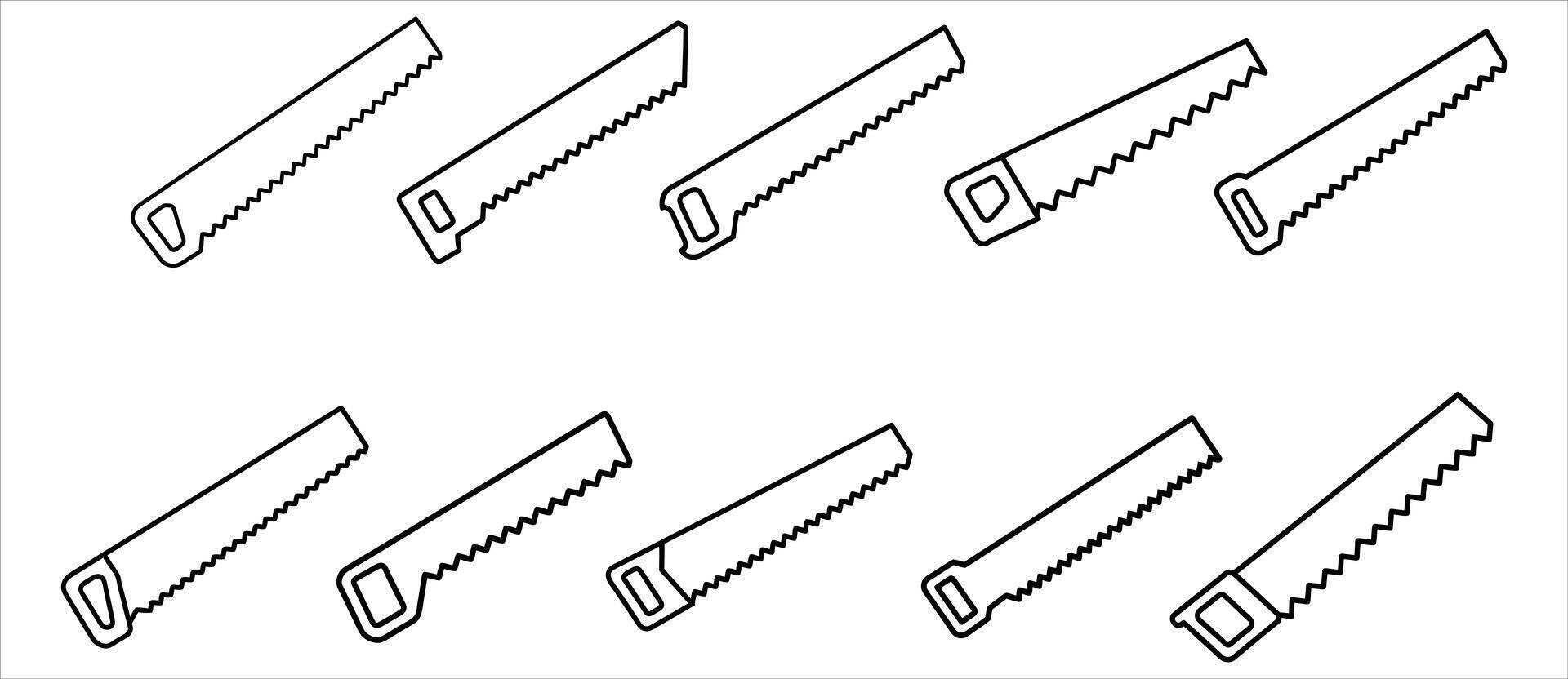 Simple Black and White Saw Icons vector