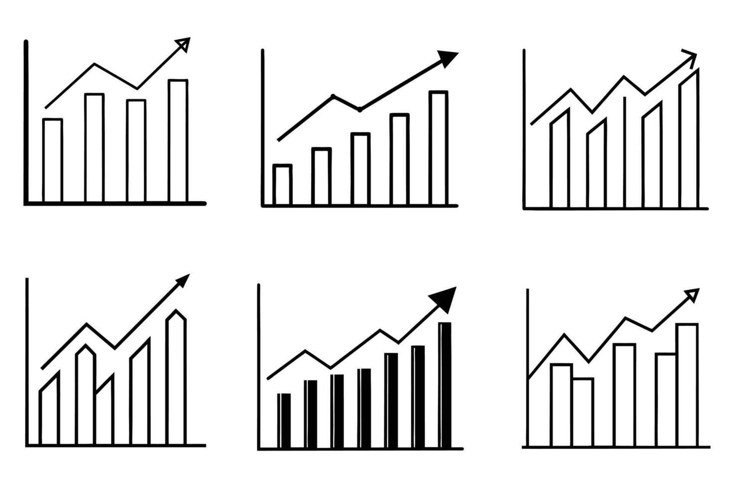 Chart outlines for business presentation design vector