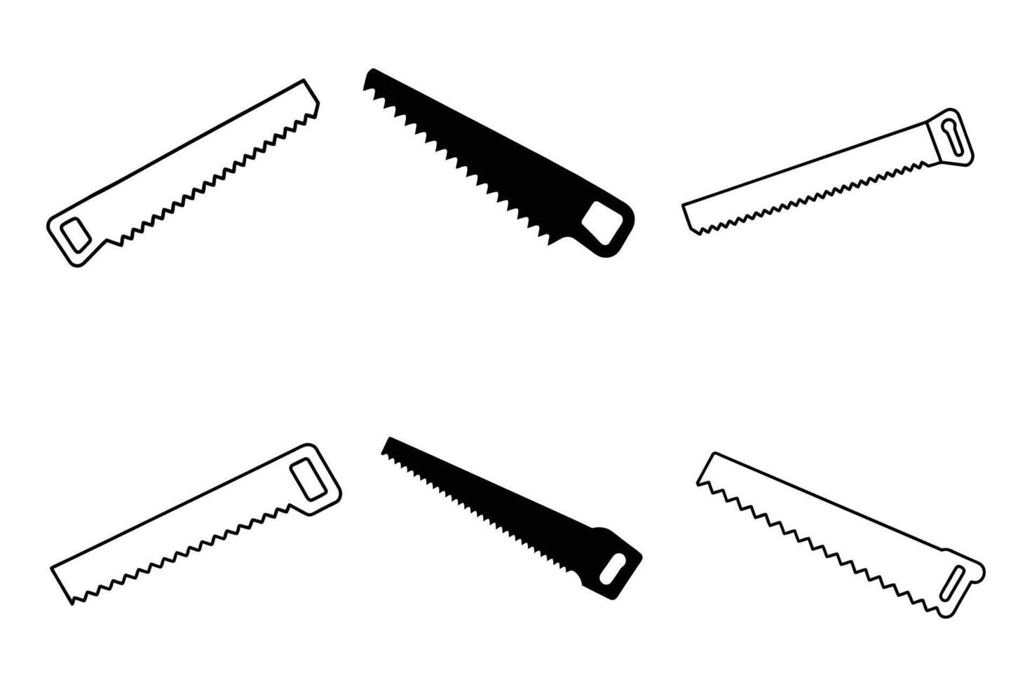 Black and White Saw Icons vector