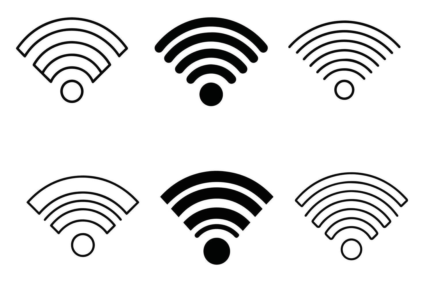 Six Wireless Connectivity Icons for Digital Design vector