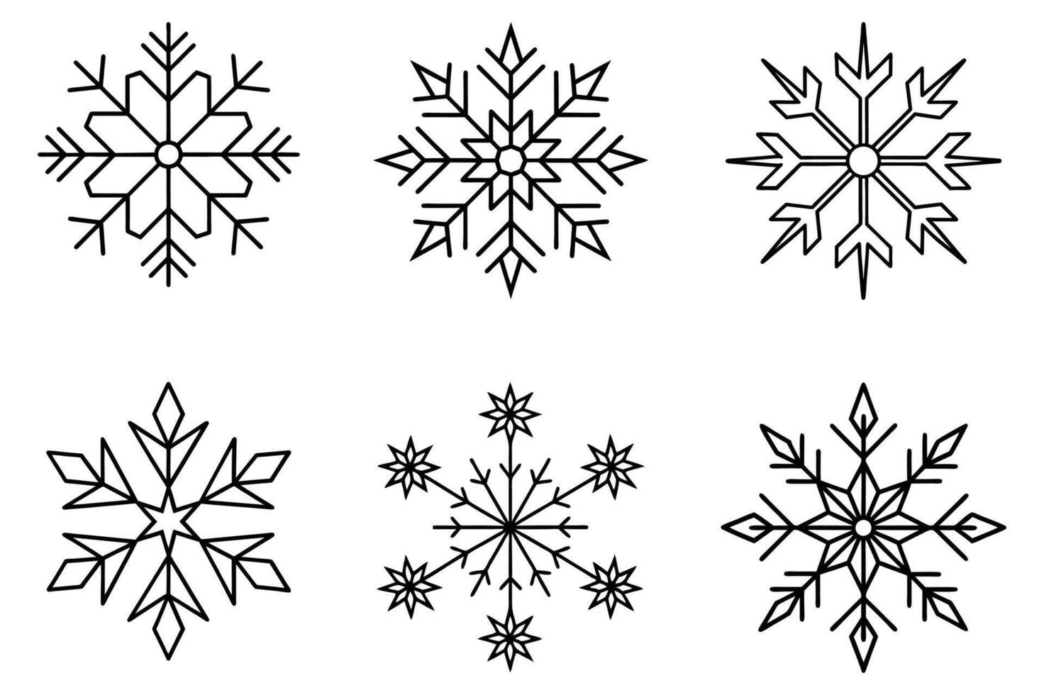 Snowflake designs in a simple, elegant style. vector