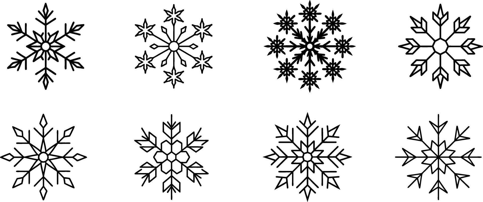 A unique snowflake designs in a simple, elegant style. vector