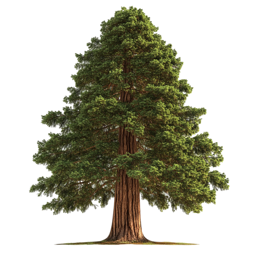 Evergreen Conifer Tree Realistic Artwork on Transparent Background png