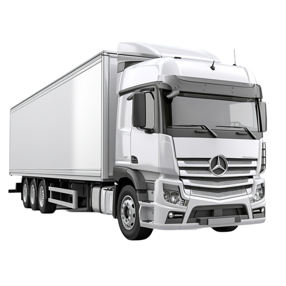 Logistics Delivery Truck Side View on Transparent Background png