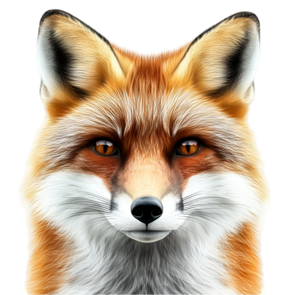 Red Fox Head on Transparent Background png