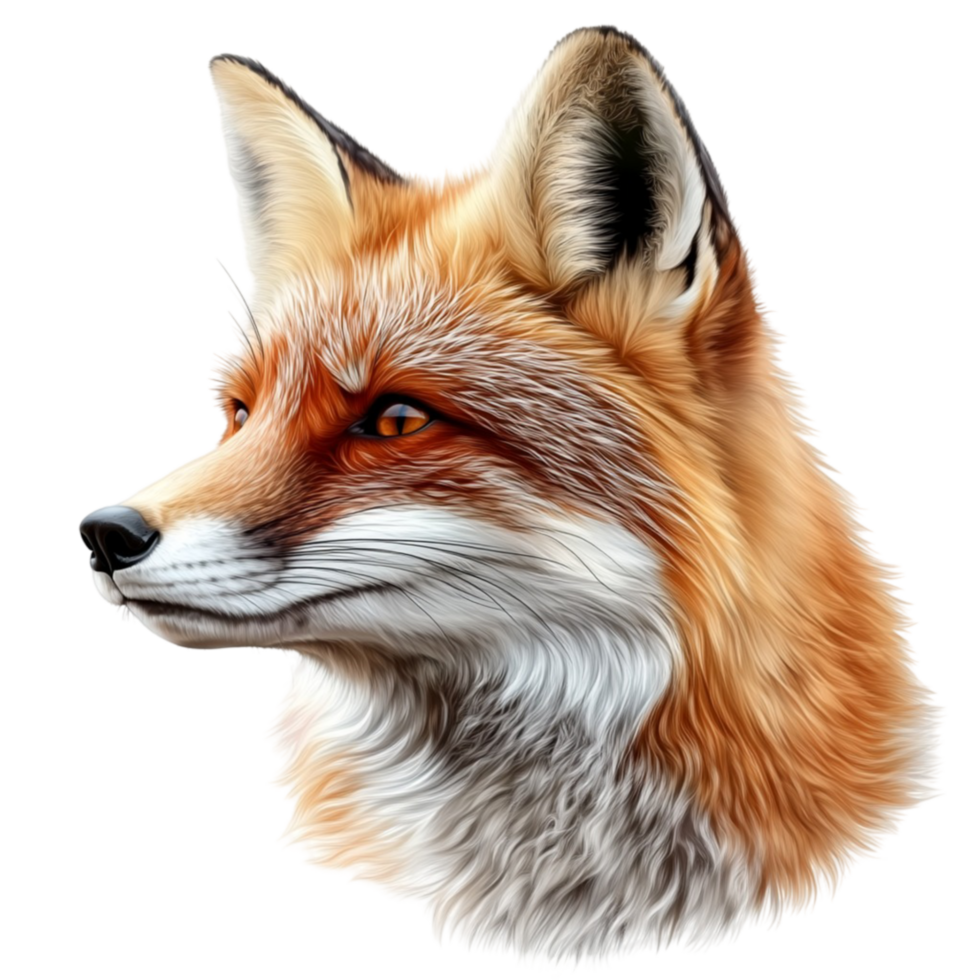 Fox Head on Transparent Background.. png