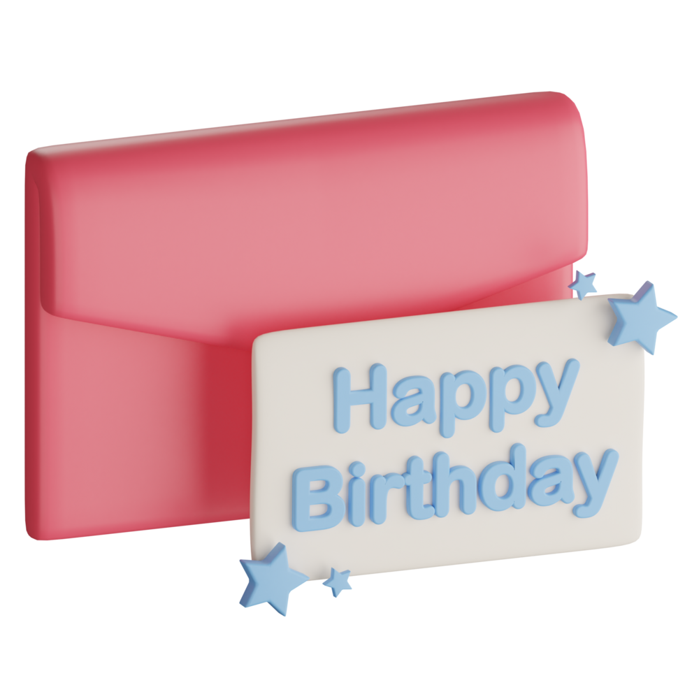 3d Illustration of Birthday Card png