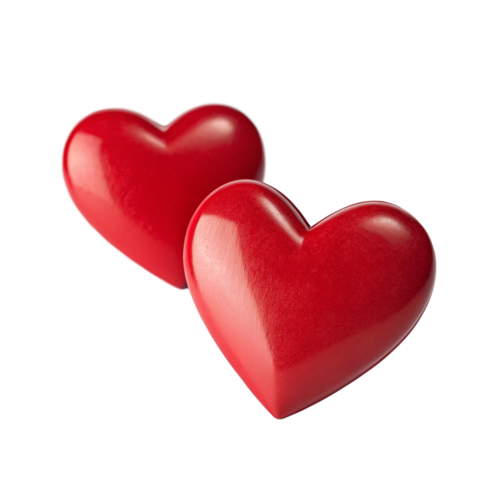 love stereo 3d red heart is isolated on transparent background png