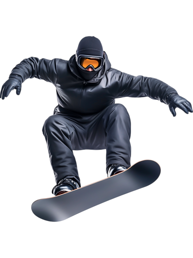 Snowboarder in Midair Performing a Trick png