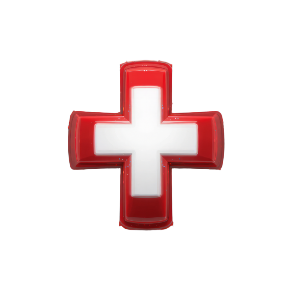 Red Cross Symbol 3D Render. Medical Aid, Healthcare, Swiss Flag png