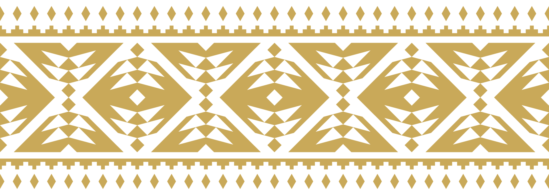 Unique Gold Tribal Border Pattern with Geometric Detail. png