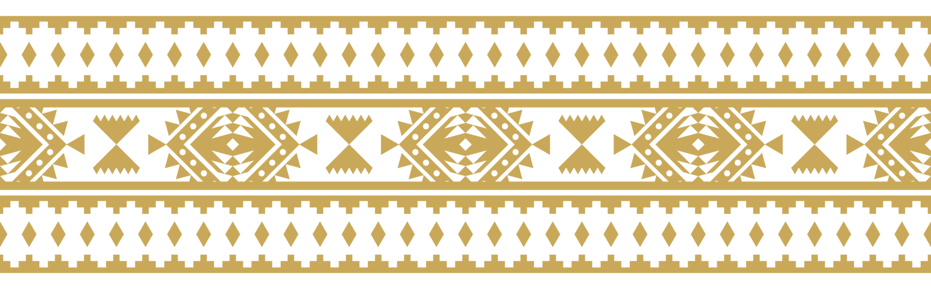 Gold Geometric Border Tribal and Ethnic Pattern for Textile. png