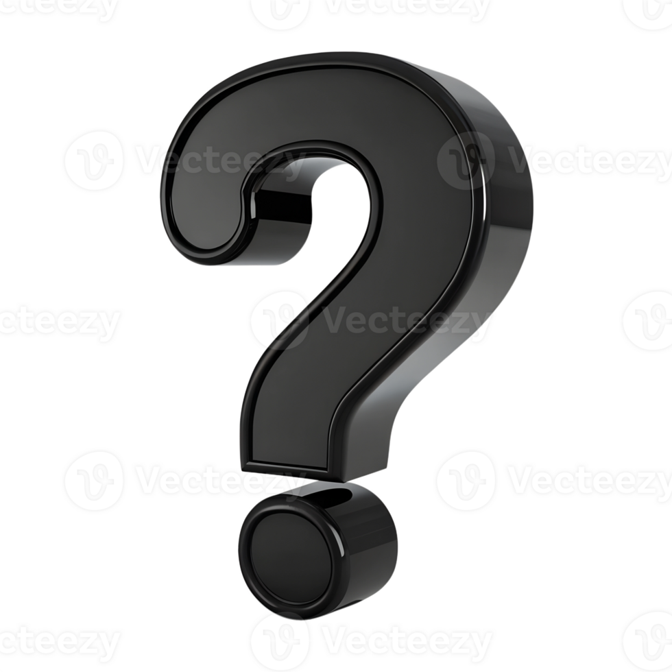 black 3D Question Mark png