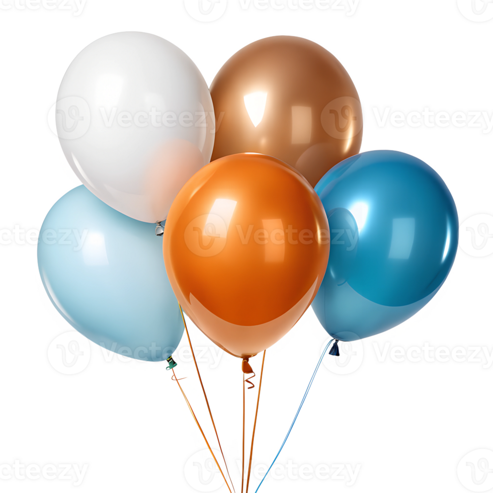 Bunch of colorful balloons isolated on transparent background png