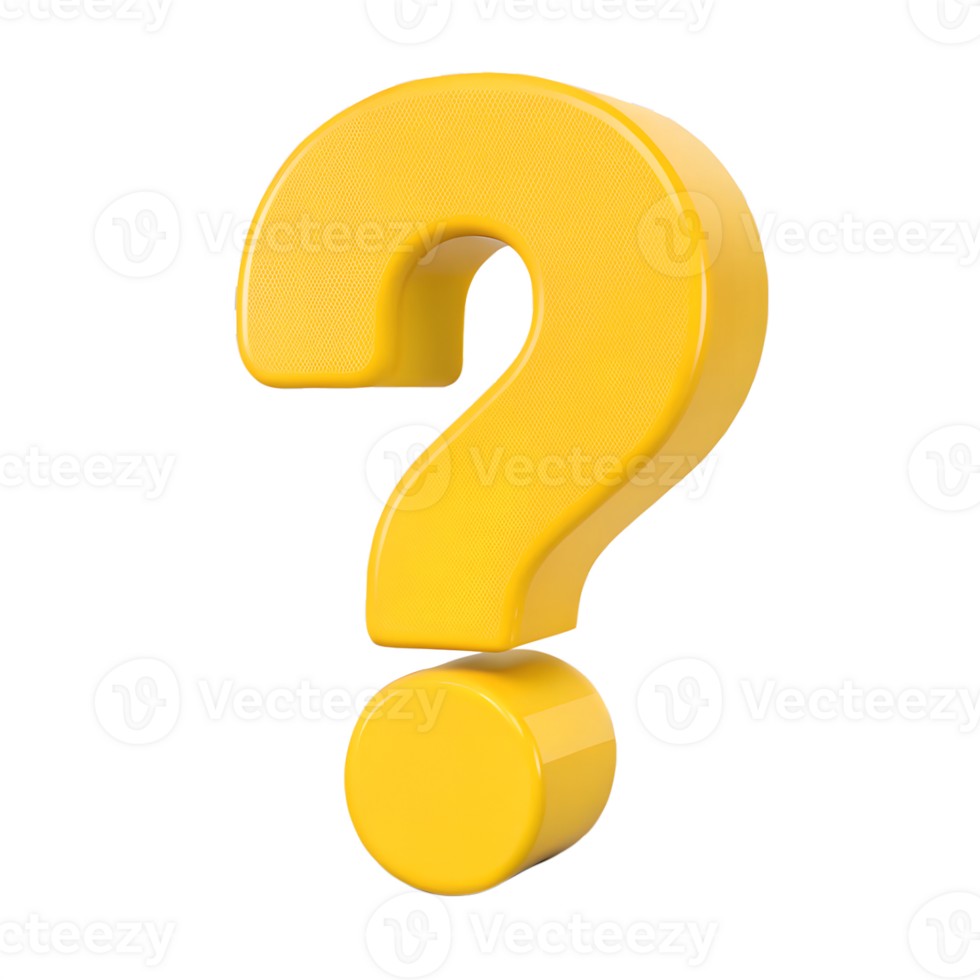 yellow 3D Question Mark png