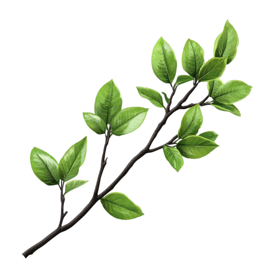 Natural Tree Branch with Leaves png
