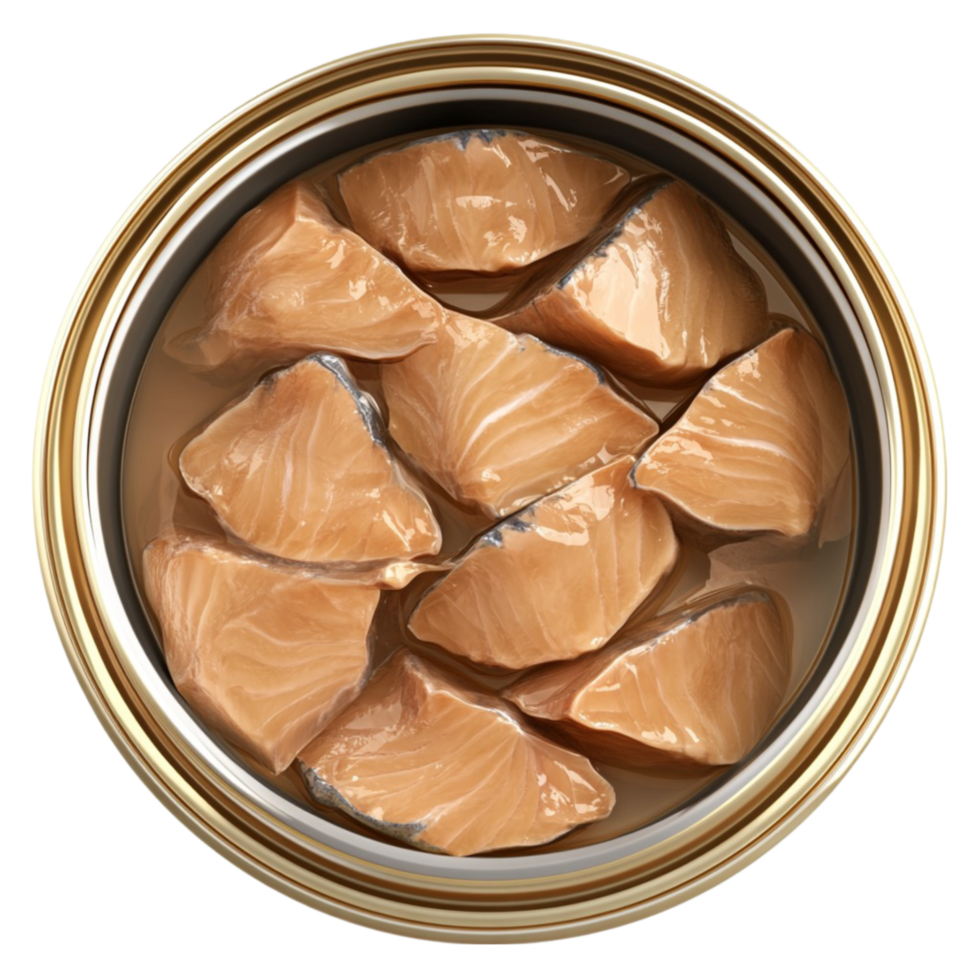 Open Tin of Canned Fish Chunks png