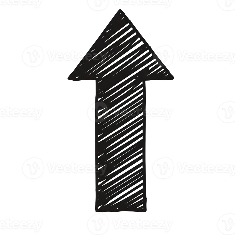 Grunge-Effect Black Arrow Illustration , Perfect for Marketing, Logos, and Edgy Designs. 3d graphic of a symbol png