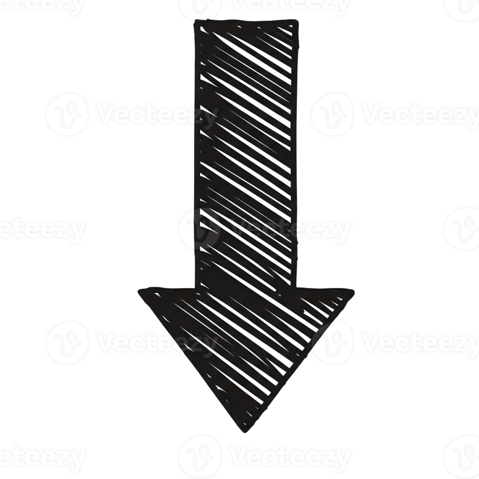 Distressed Black Arrow Graphic on Transparent Background, Grunge Style Icon for Creative Projects. symbol png