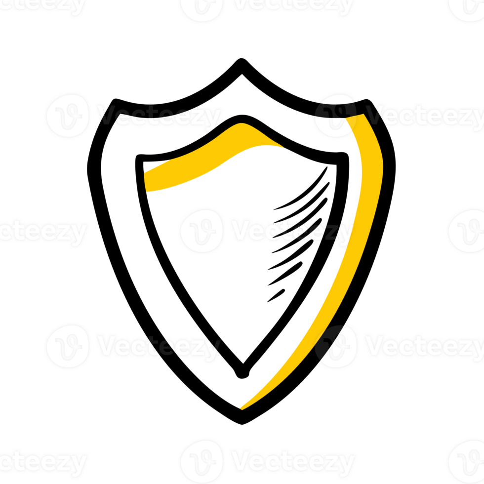 A stylized shield with a simple design features bold black outlines cutouts png