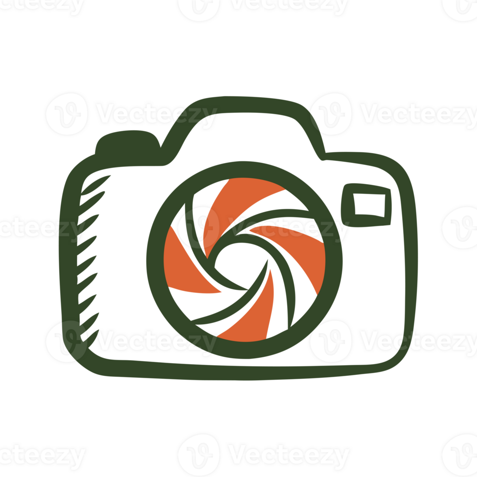 A stylized image of a camera features a green outlin cutouts png