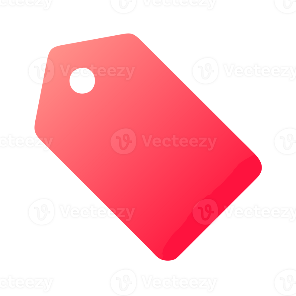 A vibrant red tag with a circular hole is centered cutouts png