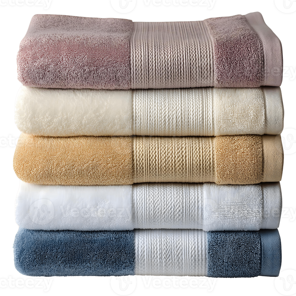 Stack of towels in different colors png